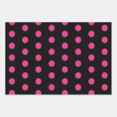 Polka Dot Wrapping Paper Sheets (Black & Neon Pink Geschenkpapier Set (Vorderseite)