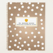 Polka Dot Yellow Apple Lehrer Planner Planer (Vorderseite)