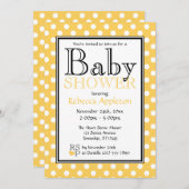 Polka Dot Yellow Baby Dusche Einladungen (Vorne/Hinten)