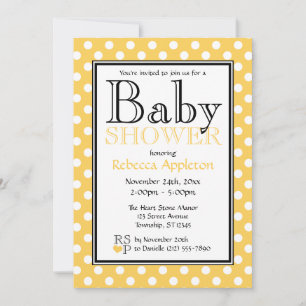 Polka Dot Yellow Baby Dusche Einladungen