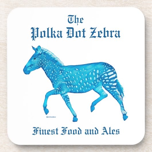 Polka Dot Zebra English Pub - Blue Getränkeuntersetzer (Vorderseite)
