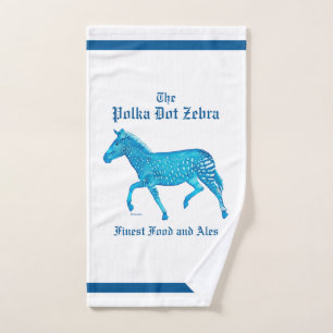 Polka Dot Zebra English Pub - Blue Handtuch
