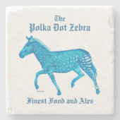 Polka Dot Zebra English Pub - Blue Steinuntersetzer (Vorderseite)