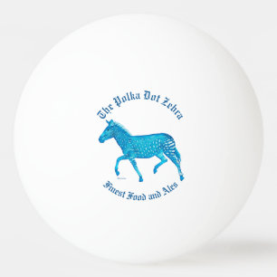 Polka Dot Zebra English Pub - Blue Tischtennisball