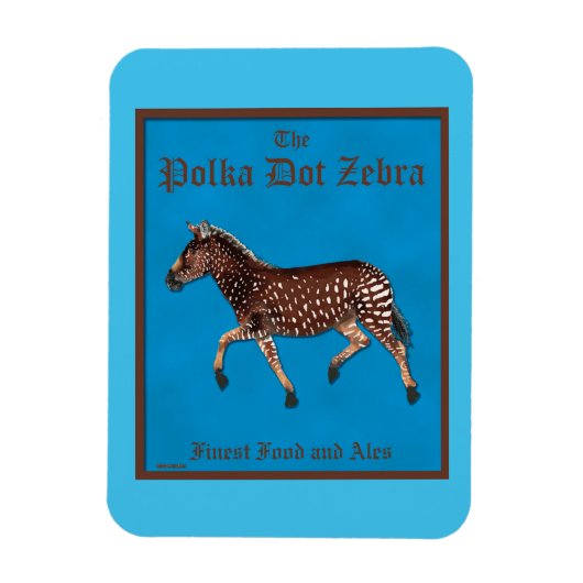Polka Dot Zebra English Pub Magnet (Vertikal)