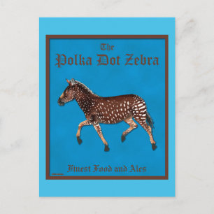 Polka Dot Zebra English Pub Postkarte