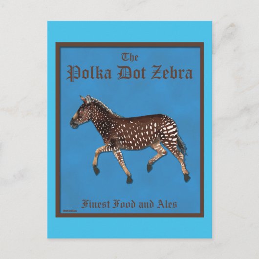 Polka Dot Zebra English Pub Postkarte (Vorderseite)