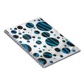 Polka Dot Zebra Schwarz und Blau Muster Notizblock (Rechte Seite)