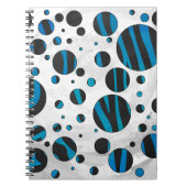 Polka Dot Zebra Schwarz und Blau Muster Notizblock (Vorderseite)