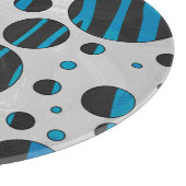 Polka Dot Zebra Schwarz und Blau Muster Schneidebrett (Ecke)