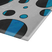 Polka Dot Zebra Schwarz und Blau Muster Schneidebrett (Ecke)