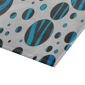 Polka Dot Zebra Schwarz und Blau Muster Schneidebrett (Ecke)