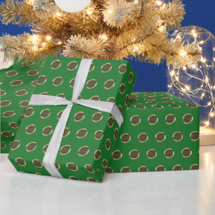 Polka dotiert Gold und grünes Muster schick Gesche Geschenkpapier