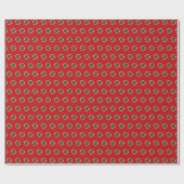 Polka dotiert Gold und rotes Muster chic Geschenk Geschenkpapier (Flach)