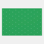 Polka dotiert Schwarz-weißes, grünes, winziges Mus Geschenkpapier Set (Vorderseite 3)