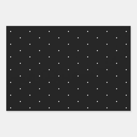 Polka dotiert Schwarz-weißes, winziges Muster Geschenkpapier Set (Vorderseite 2)