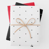 Polka dotiert Schwarz-weißes, winziges Muster Geschenkpapier Set (Beispiel)