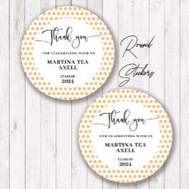 Polka Dots Abschluss Runder Aufkleber