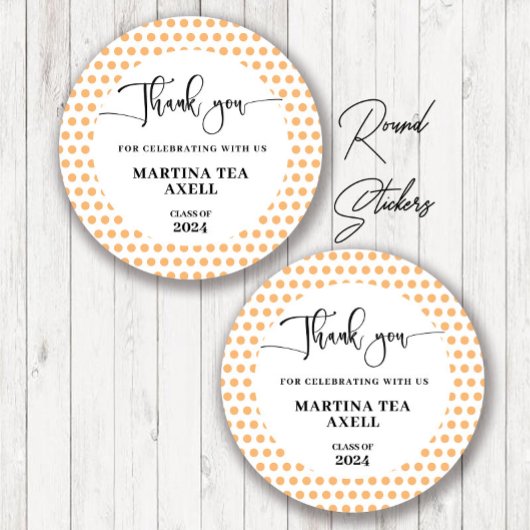 Polka Dots Abschluss Runder Aufkleber