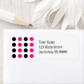 Polka Dots Address Label (Hot Pink / Black) (Insitu)
