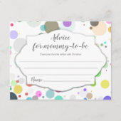 Polka Dots Advice für Babydusche Begleitkarte (Vorderseite)