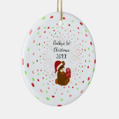 Polka Dots and Bären First Christmas Keramik Ornament (Rechts)