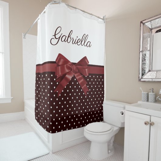 Polka Dots and Bow Duschvorhang (Beispiel)