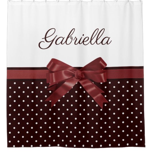 Polka Dots and Bow Duschvorhang (Vorderseite)