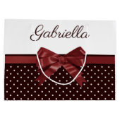 Polka Dots and Bow Große Geschenktüte (Rückseite)