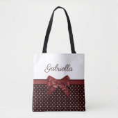 Polka Dots and Bow Tasche (Vorderseite)