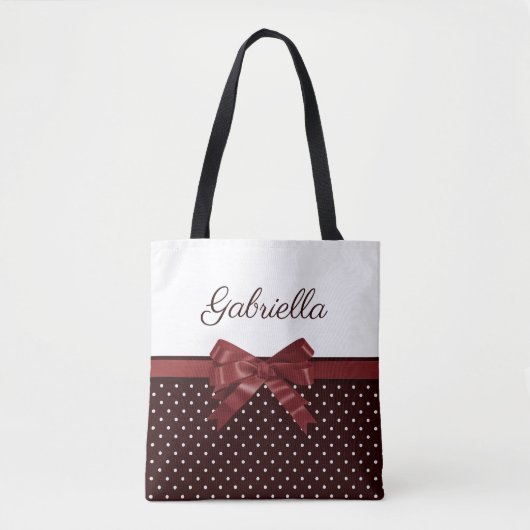 Polka Dots and Bow Tasche (Vorderseite)