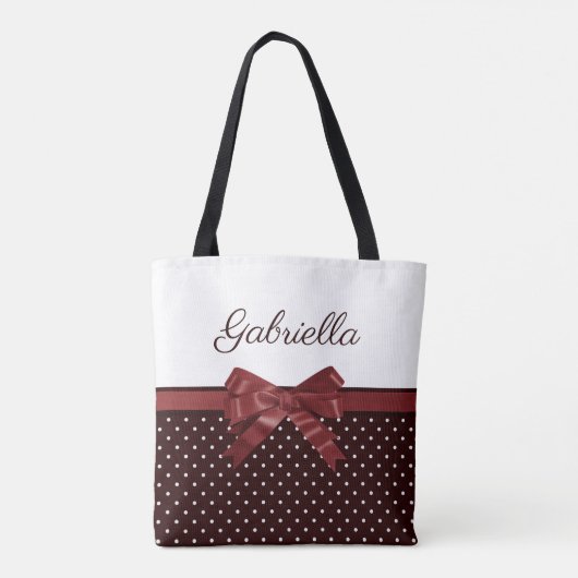 Polka Dots and Bow Tasche (Rückseite)