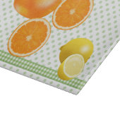 Polka Dots and Citrus Glass Cutting Board Schneidebrett (Ecke)