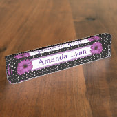 Polka Dots and Daisies Namensplakette (Seite)