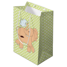 Polka Dots and Elephant Baby Gift Bag Mittlere Geschenktüte