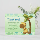 Polka Dots and Giraffe - Vielen Dank Dankeskarte (Stehend Vorderseite)