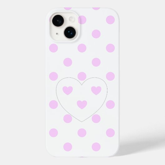 Polka Dots and Hearts 4 - Weiß - niedliche Girl Case-Mate iPhone Hülle (Rückseite)