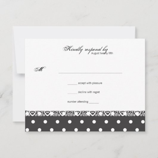 Polka Dots and Lace Response Card RSVP Karte (Vorderseite)