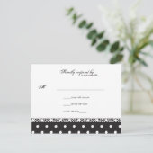 Polka Dots and Lace Response Card RSVP Karte (Stehend Vorderseite)