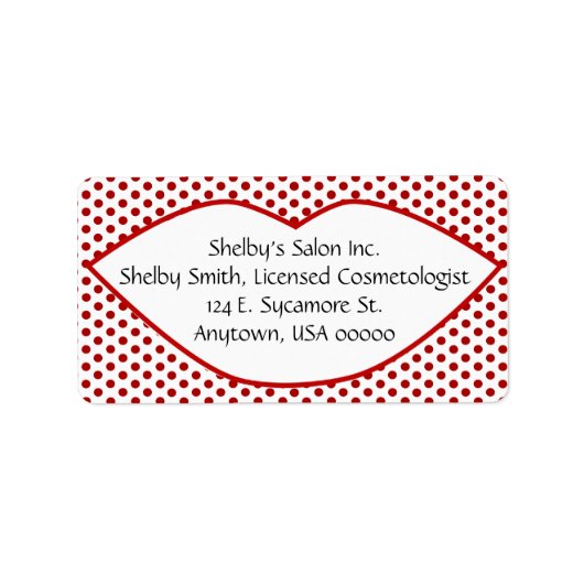 Polka Dots and Lips Address Labels Adressaufkleber (Vorne)