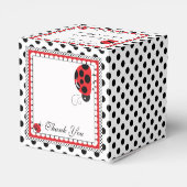 Polka Dots and Niedliche Ladybugs Gastgeschenk Box Geschenkschachtel (Rückseite)