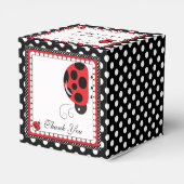 Polka Dots and Niedliche Ladybugs Gastgeschenk Box Geschenkschachtel (Rückseite)
