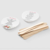 Polka Dots and Peonies Wedding Program Fan Fächer (Non-assembled)