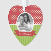 Polka Dots and Stripes Custom Foto Weihnachten Ornament (Vorderseite)