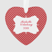 Polka Dots and Stripes Custom Foto Weihnachten Ornament (Rückseite)
