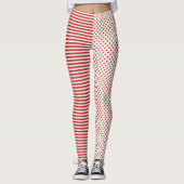 Polka Dots and Stripes Weihnachtsmuster Leggings (Vorderseite)
