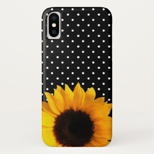 Polka Dots and Sunflower iPHone X Case (Rückseite)