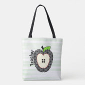 Polka Dots Apple Teachers Tote Bag Tasche (Rückseite)