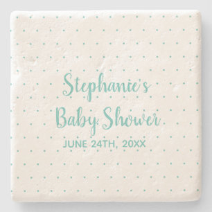 Polka Dots Aquamarin Blue White Boy Girl Babydusch Steinuntersetzer
