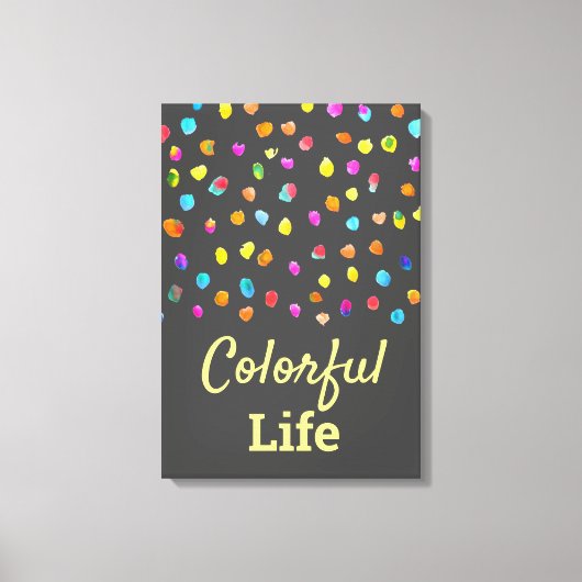 Polka dots Aquarell boho Pop Art Leinwanddruck (Vorderseite)